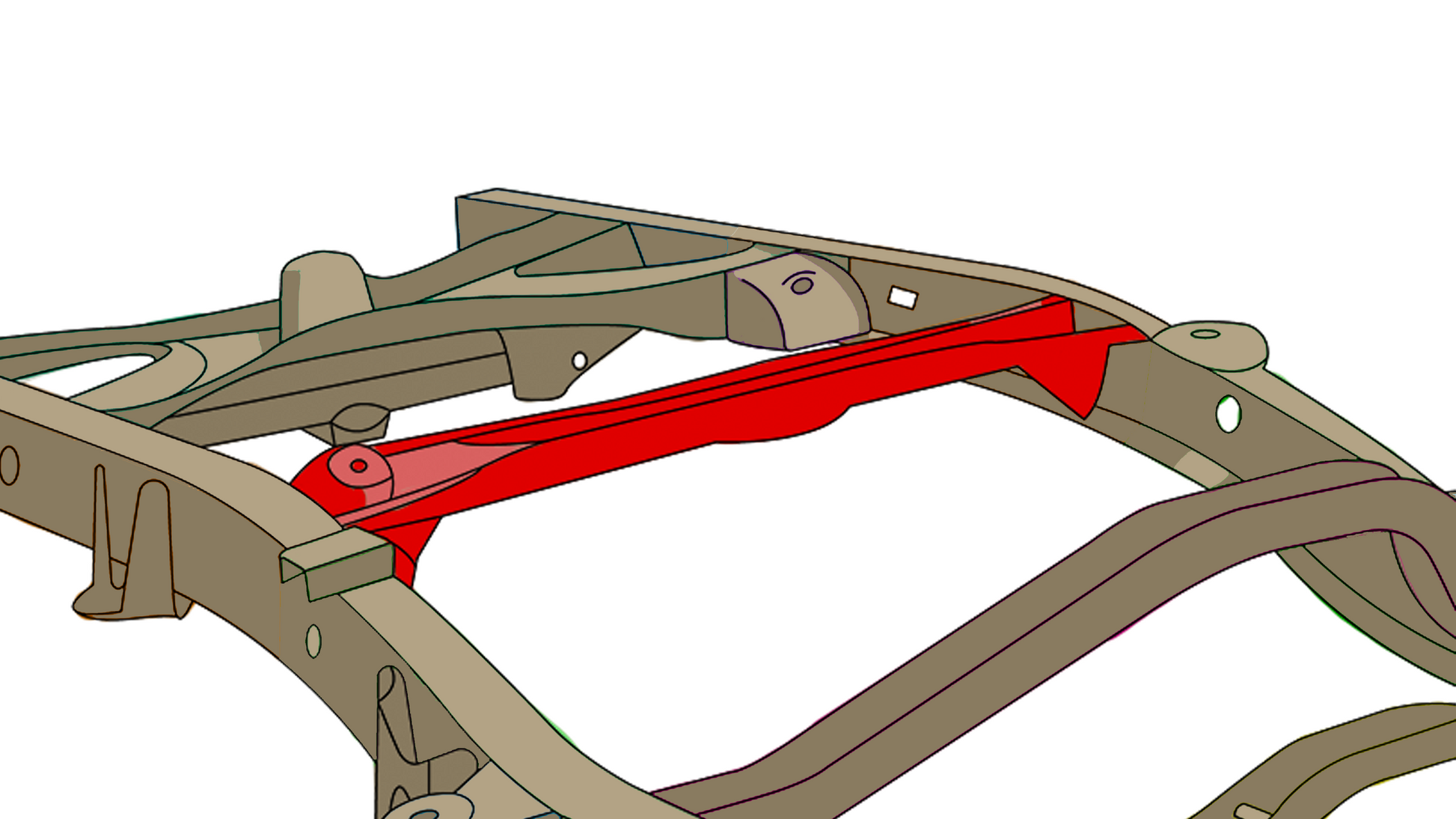 Rust Buster Frameworks Rear Fuel Tank Crossmember For 2000-2006 Toyota Tundra Rust Buster Frameworks
