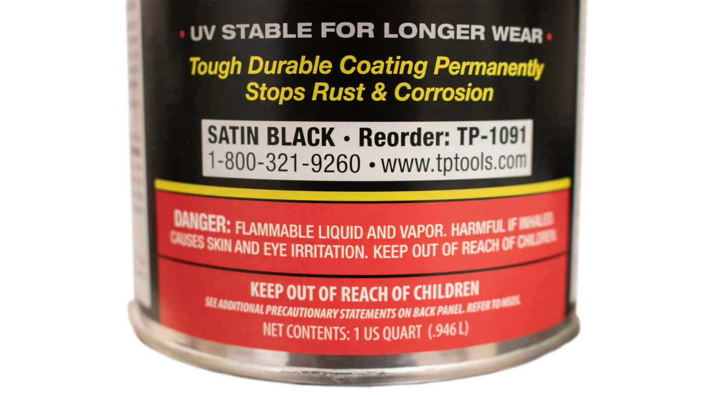 Total Protection Cover Paint 1 US Quart - Satin Black Rust Buster Frameworks-4
