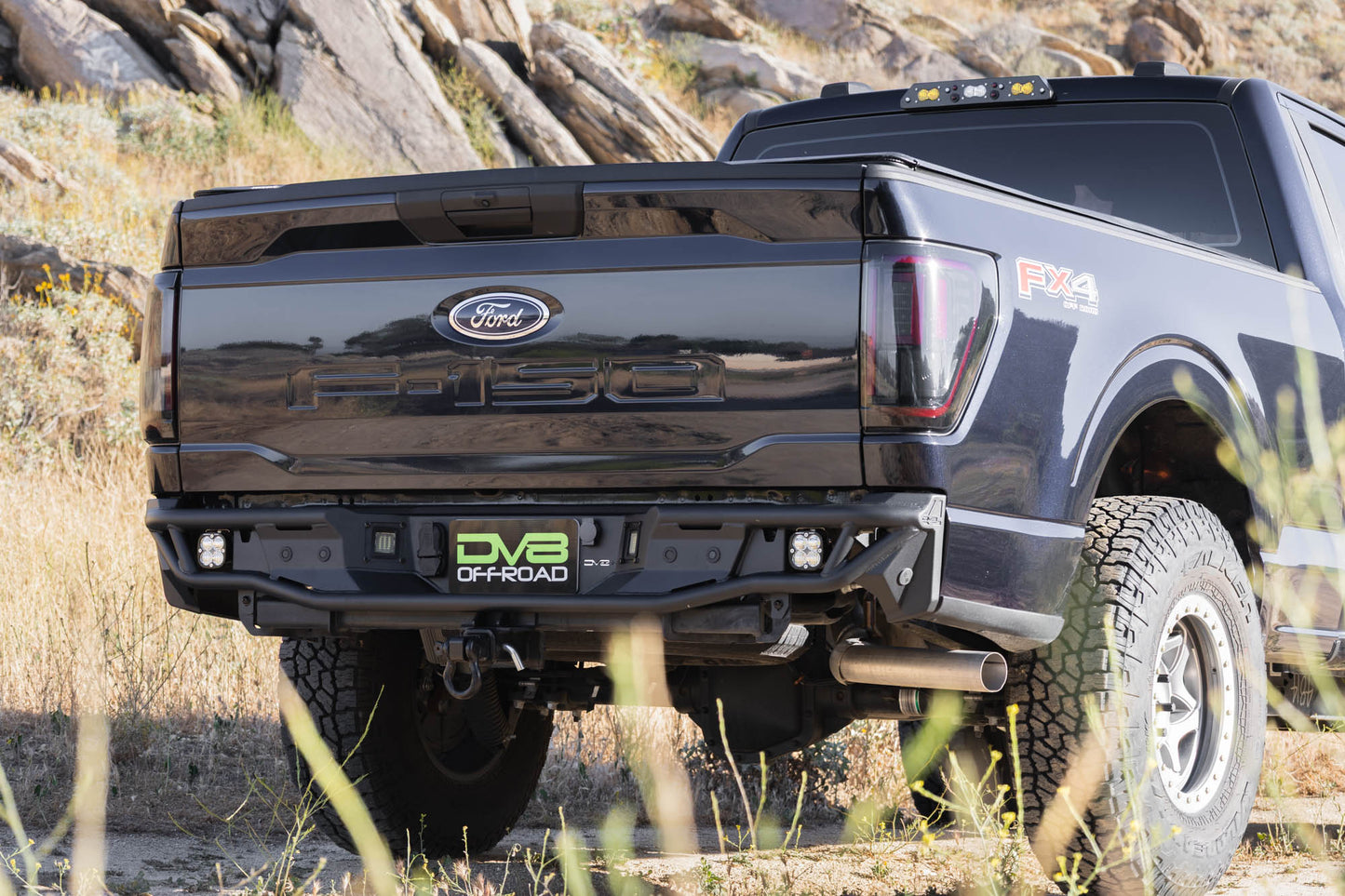 2021 2026 Ford F 150 Tube Rear Bumper DV8 Offroad-7
