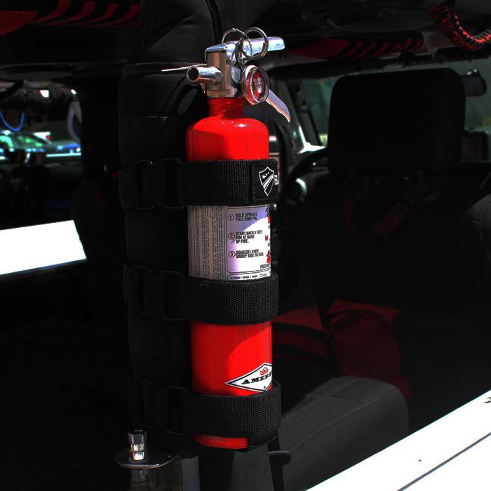 Fire Extinguisher Holder For Padded Roll Bars Webbing Black Bartact-1