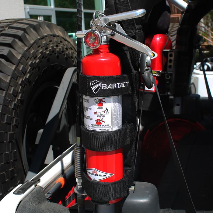 Fire Extinguisher Holder For Padded Roll Bars Webbing Black Bartact-2