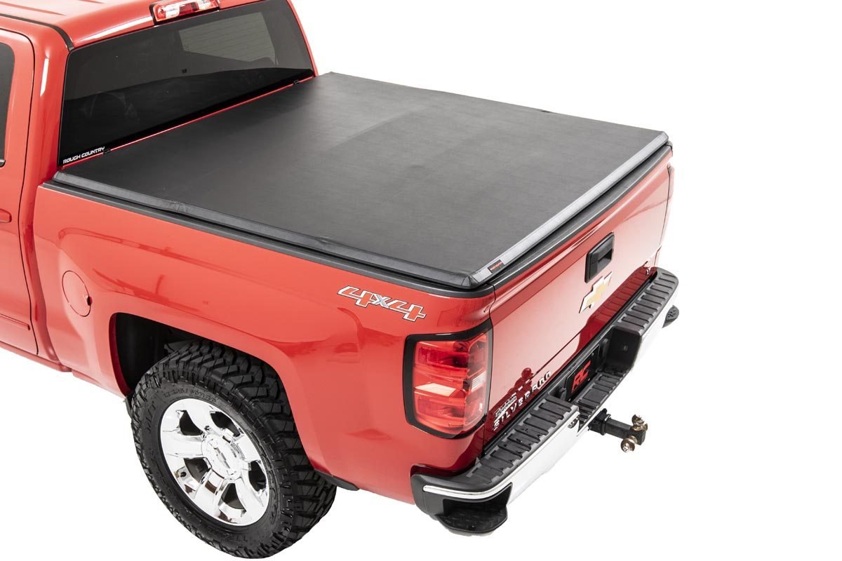 Rough Country Soft Tri-Fold Bed Cover 14-18 Silverado/Sierra 1500 w/o Cargo Mgmt Rough Country