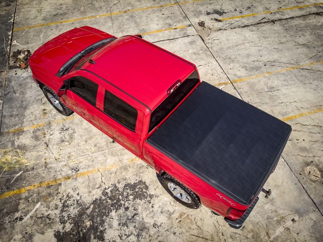 Soft Tri-Fold Bed Cover 14-18 Silverado/Sierra 1500 6 Foot 5 Inch Bed w/o Cargo Mgmt Rough Country-3