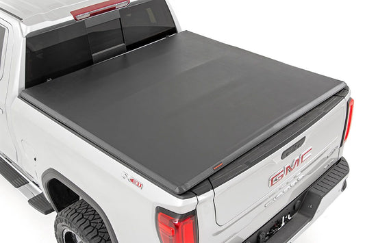 Rough Country Soft Tri-Fold Bed Cover 19-20 Silverado/Sierra 1500 w/o Cargo Mgmt Rough Country