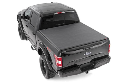 Ford Soft Tri-Fold Bed Cover 15-20 F-150-6 Foot 5 Inch Bed w/o Cargo Mgmt Rough Country-1