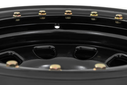 Steel Simulated Bead Lock Wheel Black 15x10 5x4.5 3.30 Bore -39 Rough Country-3