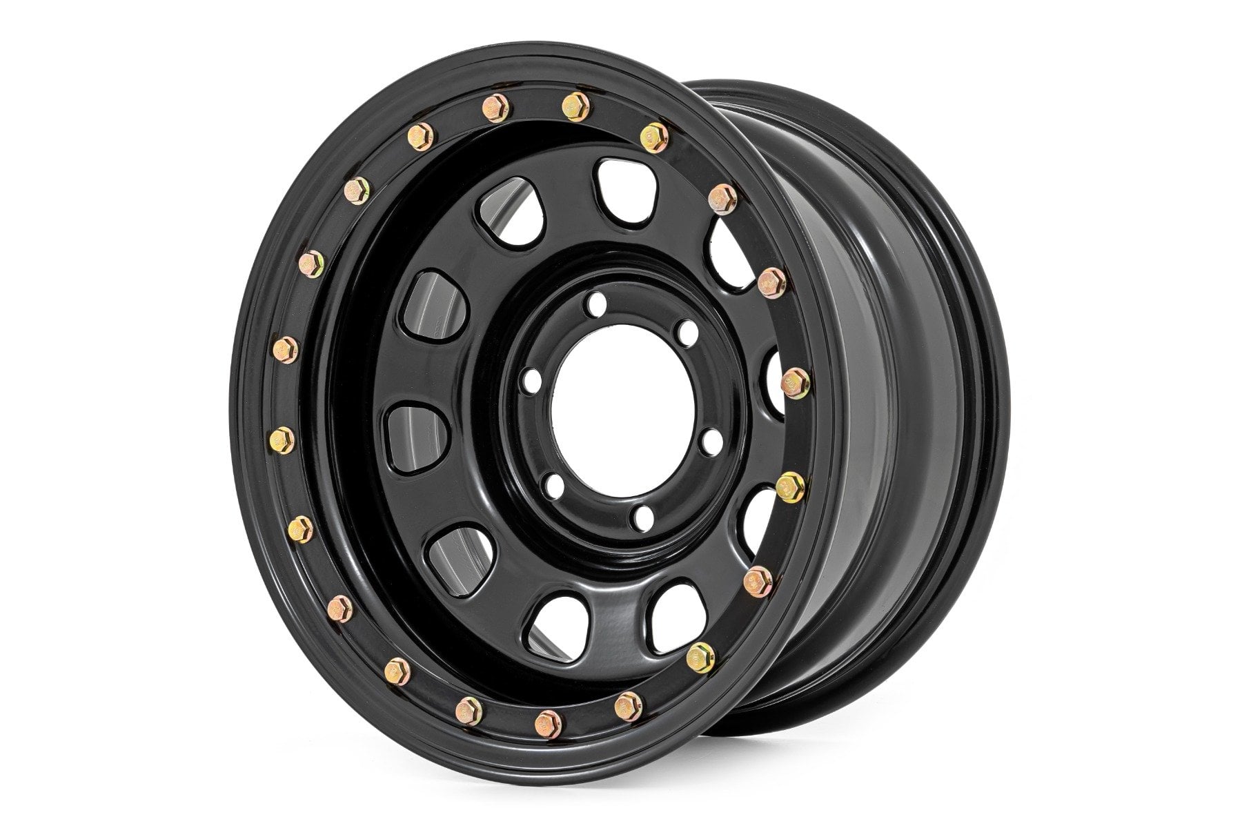 Steel Simulated Bead Lock Wheel Black 17x9 6x5.5 4.25 Bore -12 Rough Country