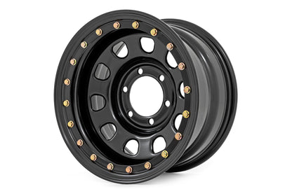 Steel Simulated Bead Lock Wheel Black 17x9 6x5.5 4.25 Bore -12 Rough Country