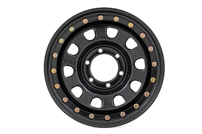 Steel Simulated Bead Lock Wheel Black 17x9 6x5.5 4.25 Bore -12 Rough Country-1