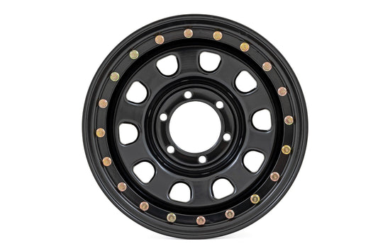 Steel Simulated Bead Lock Wheel Black 17x9 5x5 3.30 Bore -12 Rough Country-1