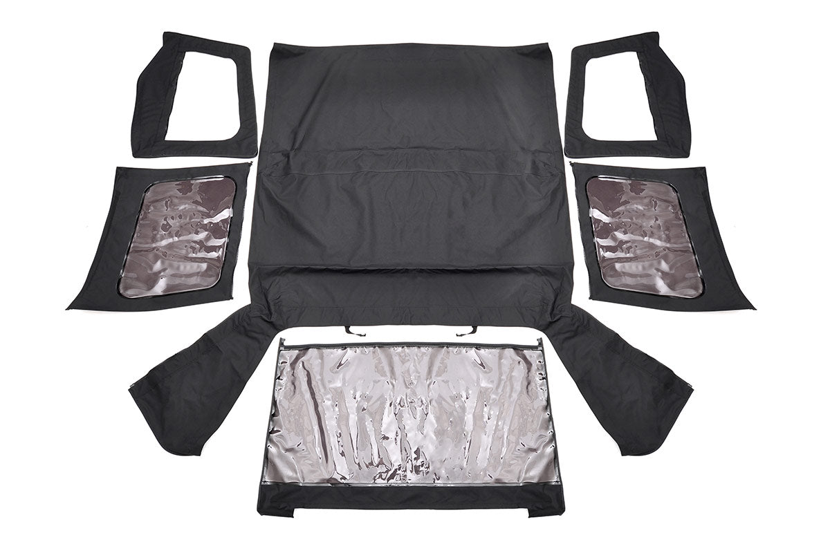 Rough Country Jeep Wrangler YJ Replacement Soft Top Black 87-95-Half Steel Doors Rough Country