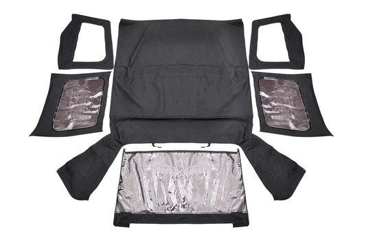 Rough Country Jeep Wrangler YJ Replacement Soft Top Black 87-95-Half Steel Doors Rough Country