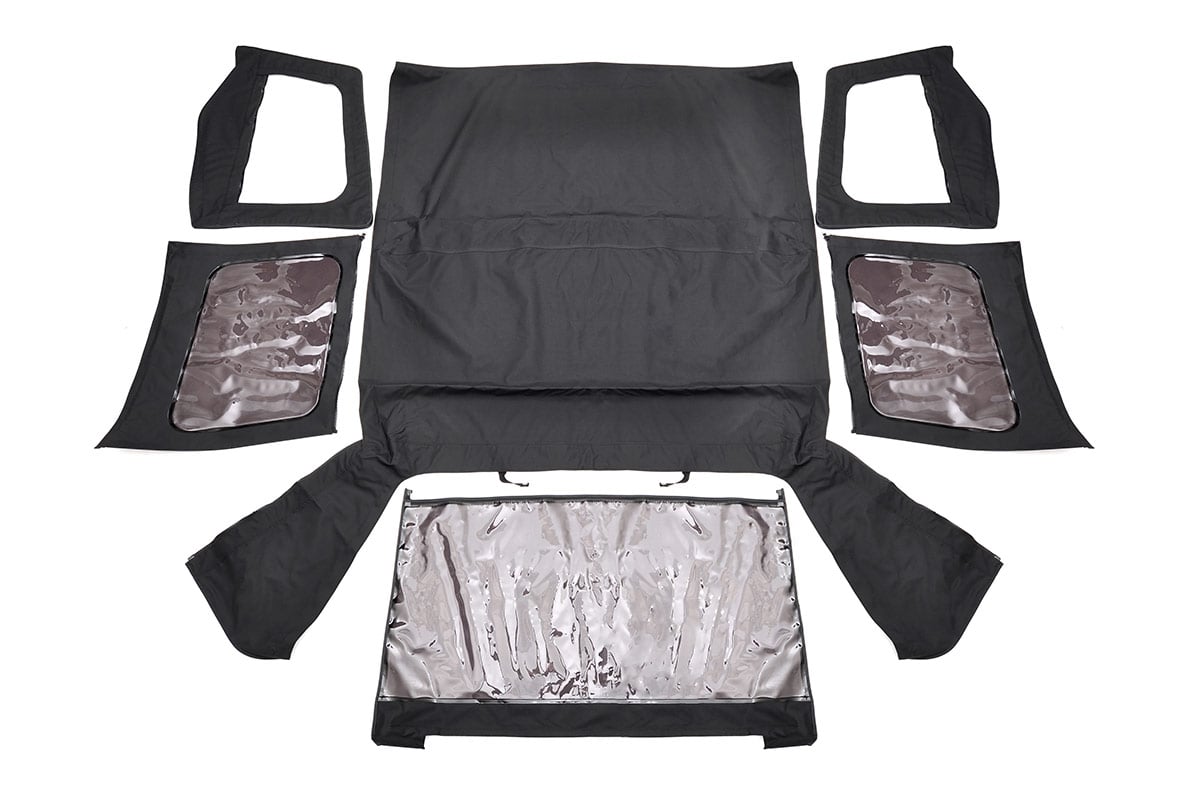 Soft Top Replacement Black Half Doors Jeep Wrangler YJ 4WD (87-95) Rough Country-1