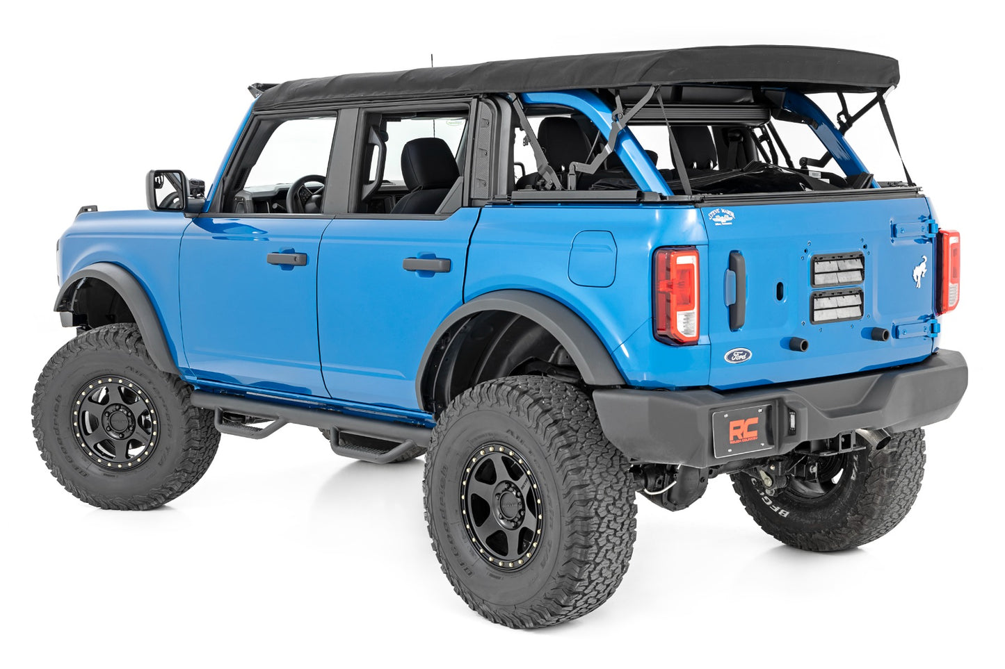 Nerf Steps Wheel to Wheel 4 Door Ford Bronco 4WD 21-Up Rough Country-4