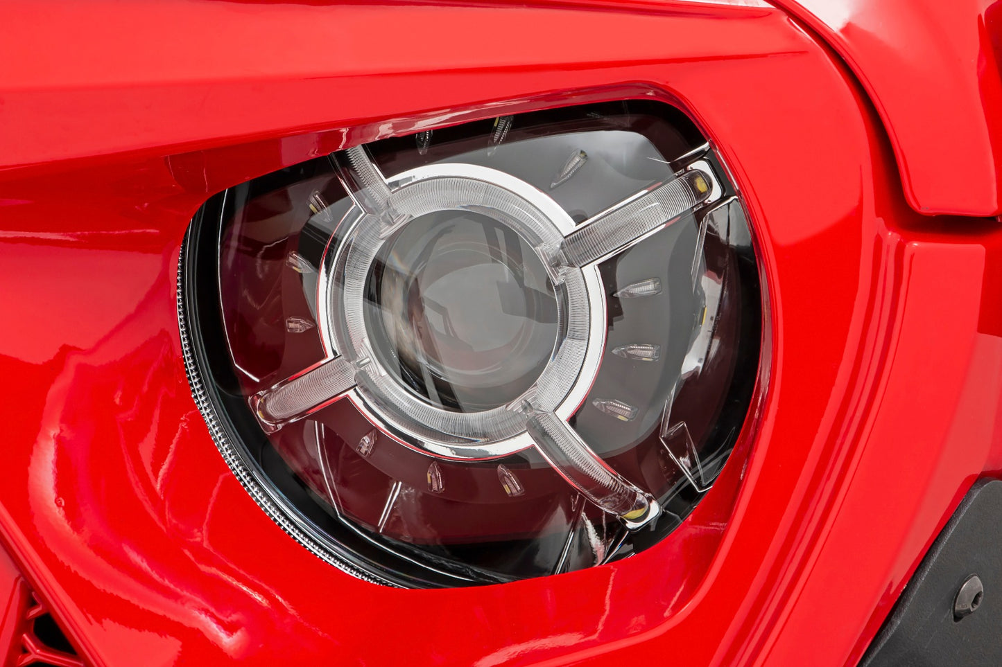Jeep 9-Inch LED Projection Headlights 18-20 Wrangler JL/JLU, 20-Present Gladiator JT Rough Country-2