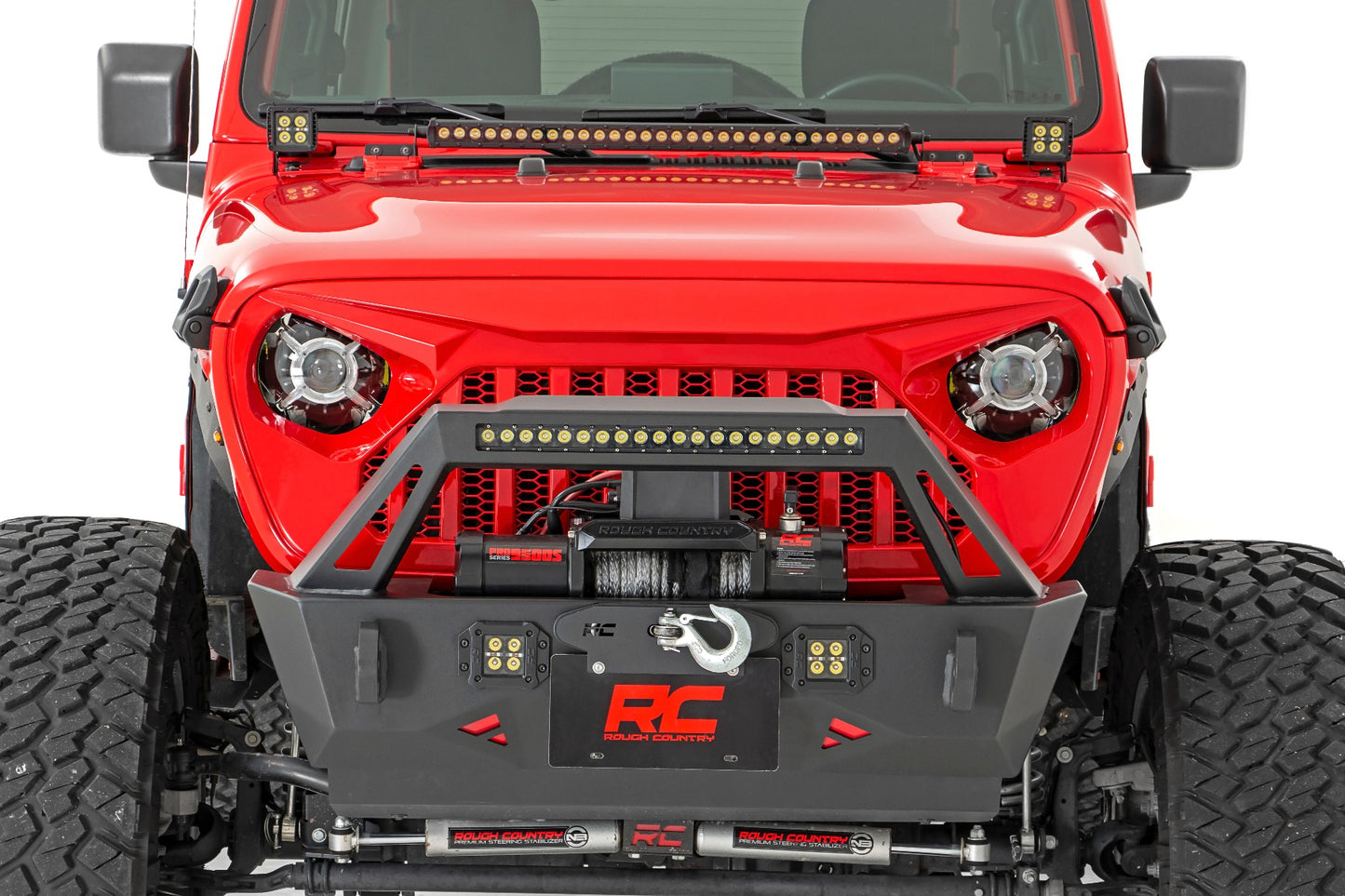 Jeep 9-Inch LED Projection Headlights 18-20 Wrangler JL/JLU, 20-Present Gladiator JT Rough Country-3