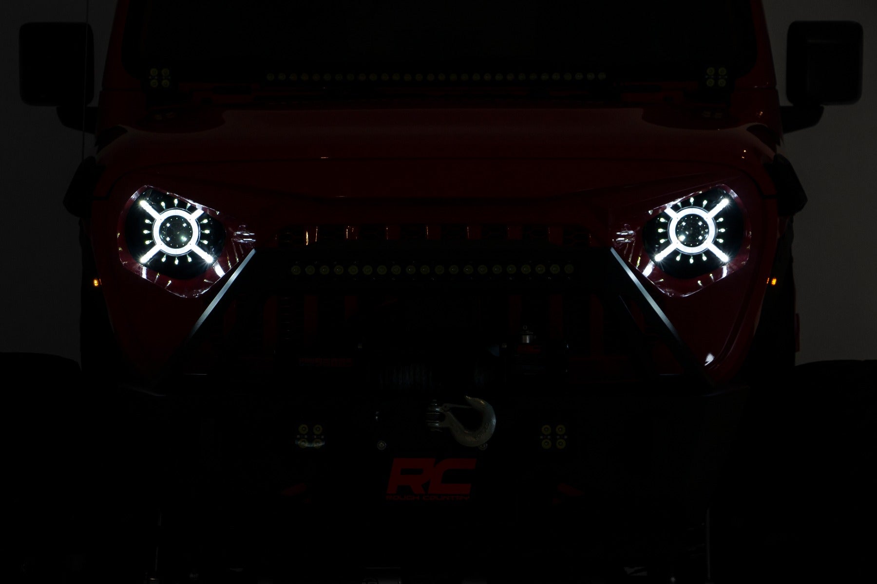 Jeep 9-Inch LED Projection Headlights 18-20 Wrangler JL/JLU, 20-Present Gladiator JT Rough Country-4