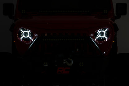 Jeep 9-Inch LED Projection Headlights 18-20 Wrangler JL/JLU, 20-Present Gladiator JT Rough Country-4