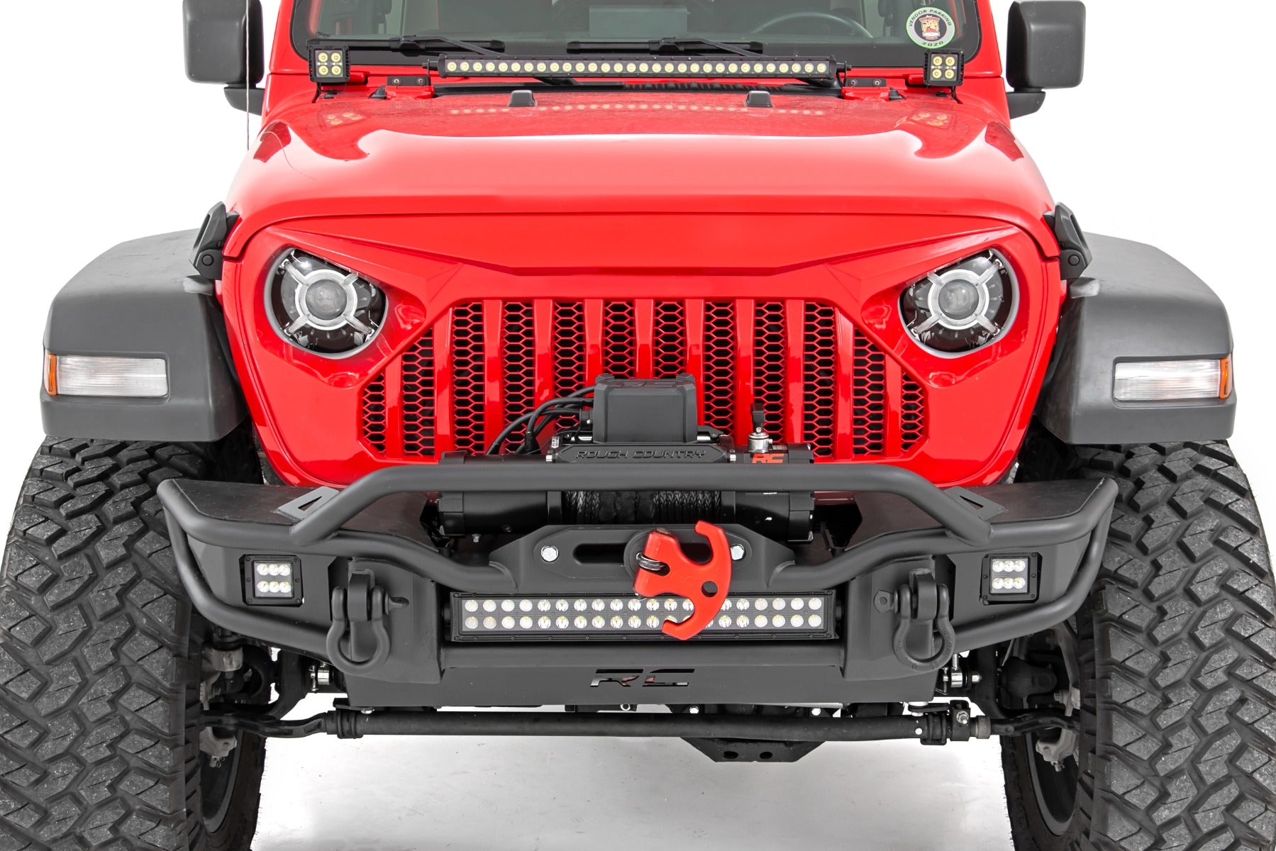 Rough Country Jeep 9-Inch DRL Halo LED Headlights Jeep Wrangler JL/JLU, Gladiator JT Rough Country