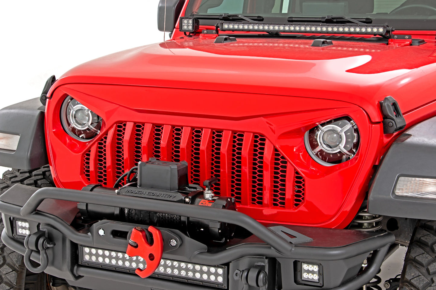 Jeep 9-Inch DRL Halo LED Headlights Jeep Wrangler JL/JLU, Gladiator JT Rough Country-2