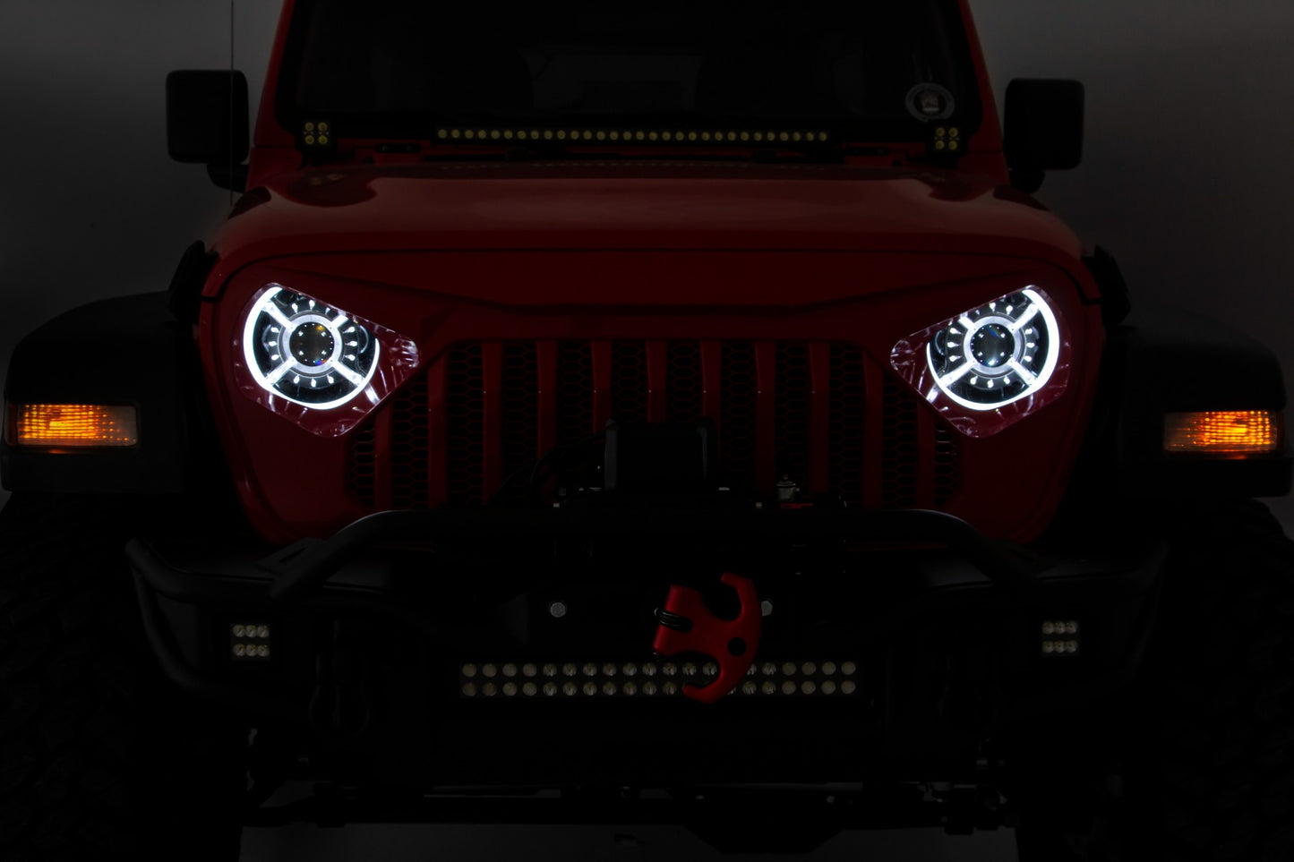 Rough Country Jeep 9-Inch DRL Halo LED Headlights Jeep Wrangler JL/JLU, Gladiator JT Rough Country