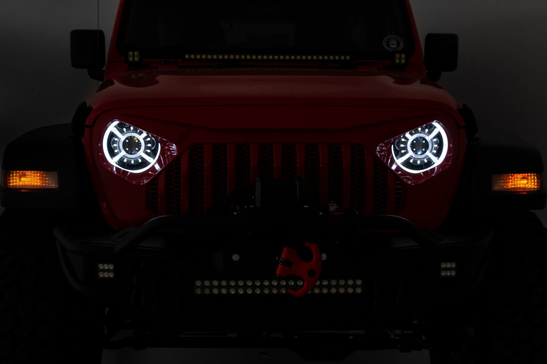 Rough Country Jeep 9-Inch DRL Halo LED Headlights Jeep Wrangler JL/JLU, Gladiator JT Rough Country