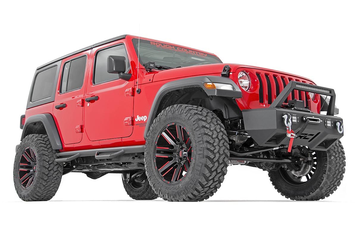 Nerf Steps Wheel to Wheel 4 Door Jeep Wrangler JL 4WD (18-23) Rough Country-2