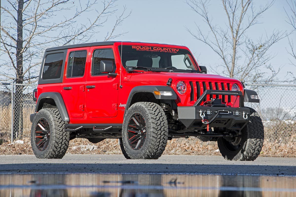 Rough Country Nerf Steps Wheel to Wheel 4 Door Jeep Wrangler JL 4WD (18-23) Rough Country