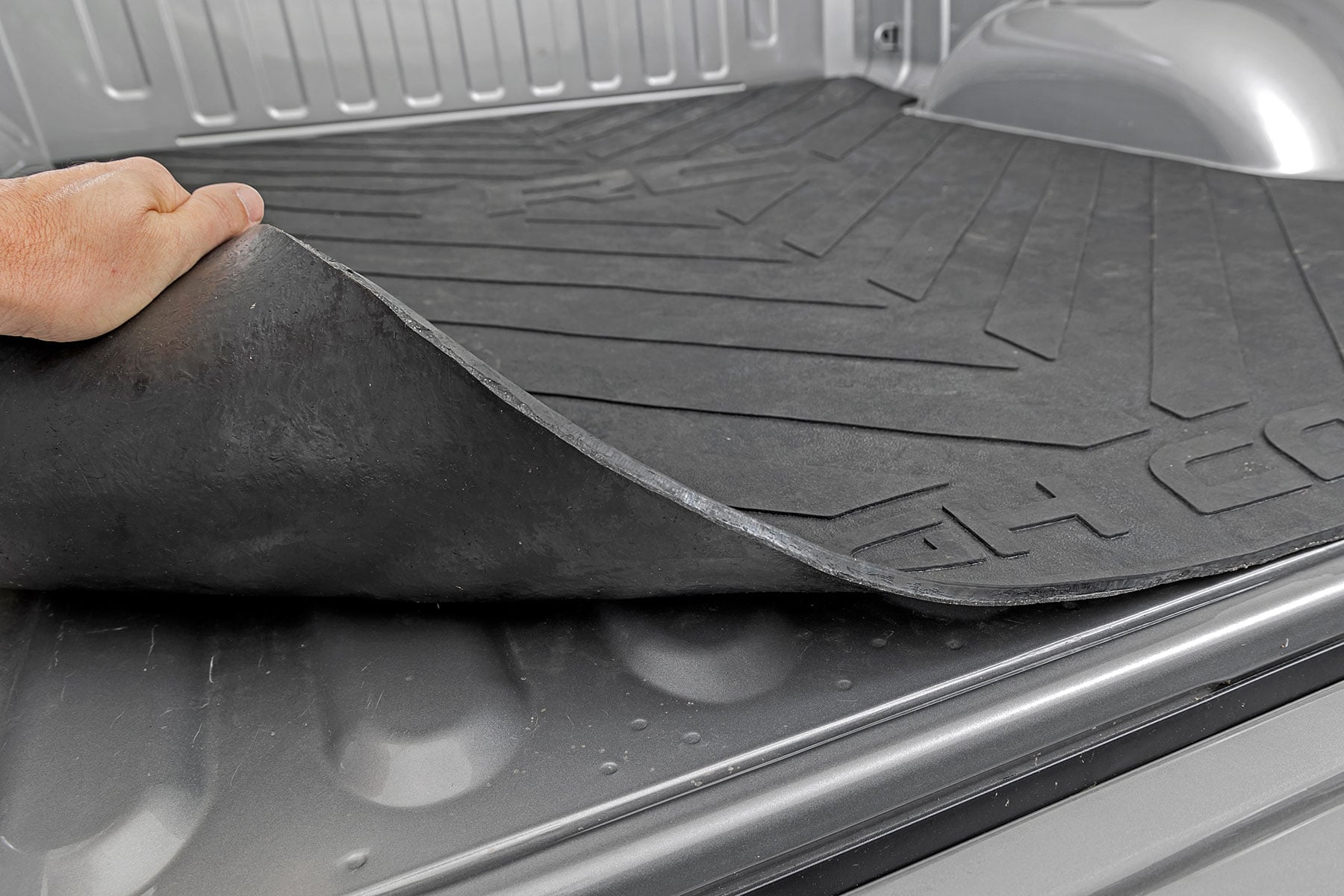 Bed Mat 6 Foot 4 Inch Bed RC Logo Ram 1500 (19-26)/1500 TRX (21-24) Rough Country-3