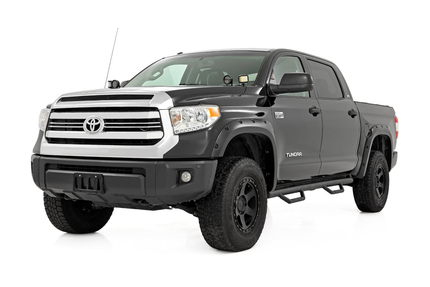 Nerf Steps Cab Length CrewMax 5 Foot 7 Inch Bed Toyota Tundra 2WD/4WD (07-21) Rough Country-1