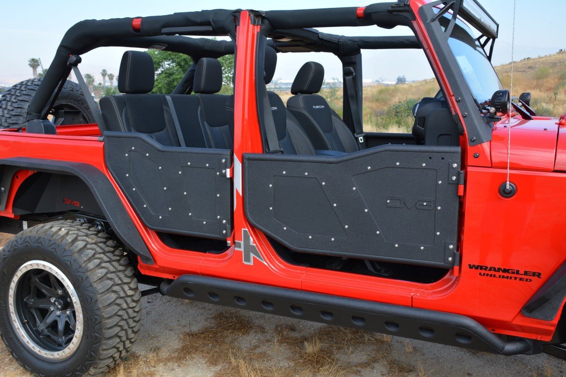2007 2018 Jeep Wrangler JKU Rear Rock Doors DV8 Offroad-3