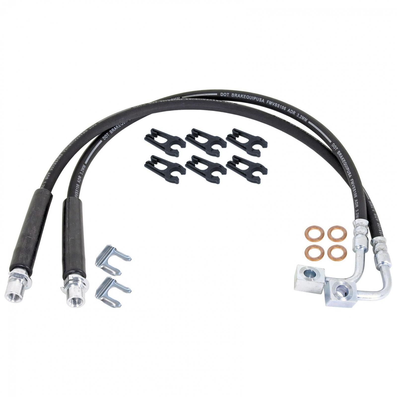 Gladiator Extended Rear Braided Brake Hose Kit For 20-Pres Jeep Gladiator JT RockJock 4x4