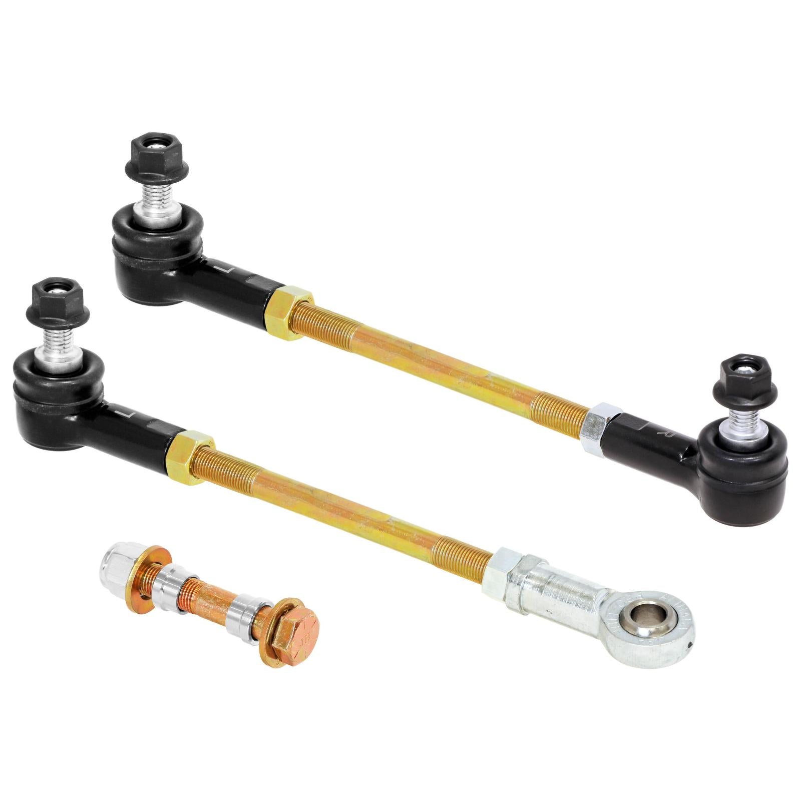 Adjustable Sway Bar End Link Kit for JL/JT Front (8 1/2 Inch Long Rods w/ Sealed Rod Ends and Jam Nuts pair) RockJock 4x4