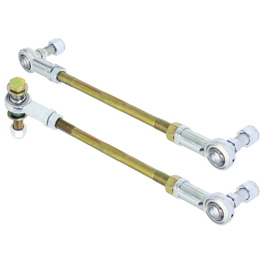 Adjustable Sway Bar End Link Kit for JL/JT Front (10 1/2 Inch Long Rods w/ heim joints and Jam Nuts pair) RockJock 4x4