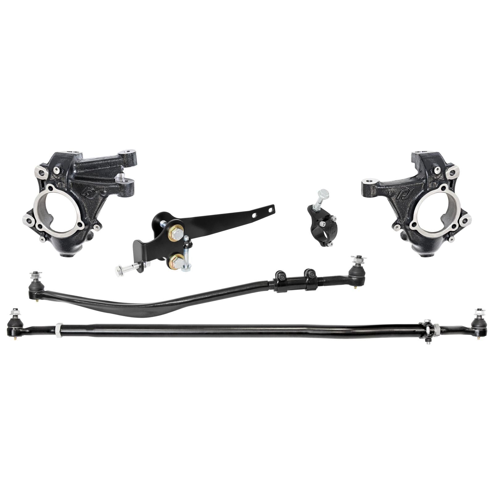 Currectlync JL/JT High Steer Kit for Stabilizer Shock Incl Knuckles Drag Link Tie Rod Trac Bar Reloc/Shock Mount Axle Shock Tie Rod Clamp RockJock 4x4