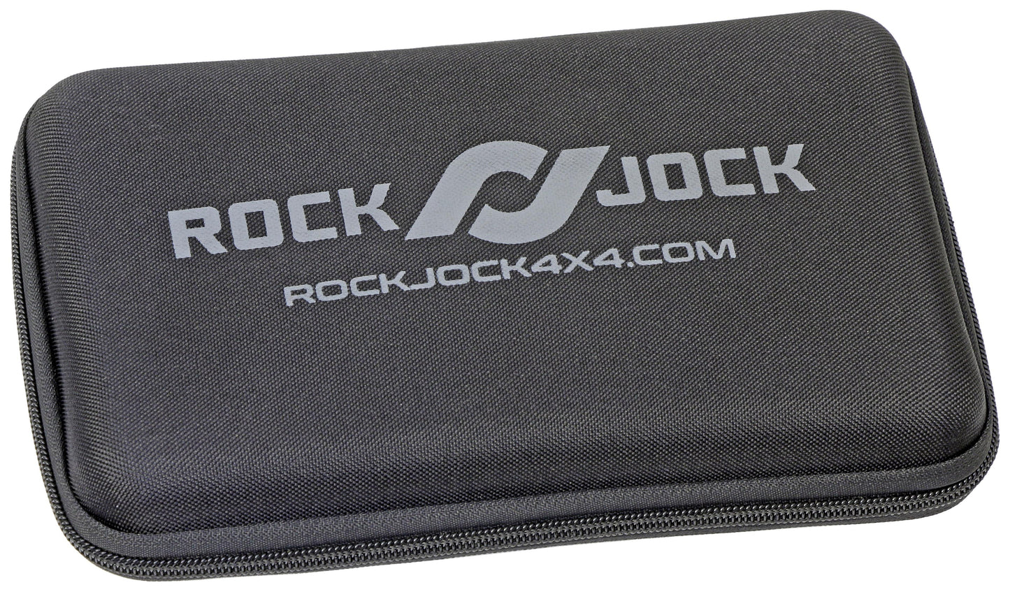 Elite Analog Tire Deflator 3 Inch Stainless Steel Liquid Filled Gauge Rubber Cover Zipper Case RockJock 4x4-2