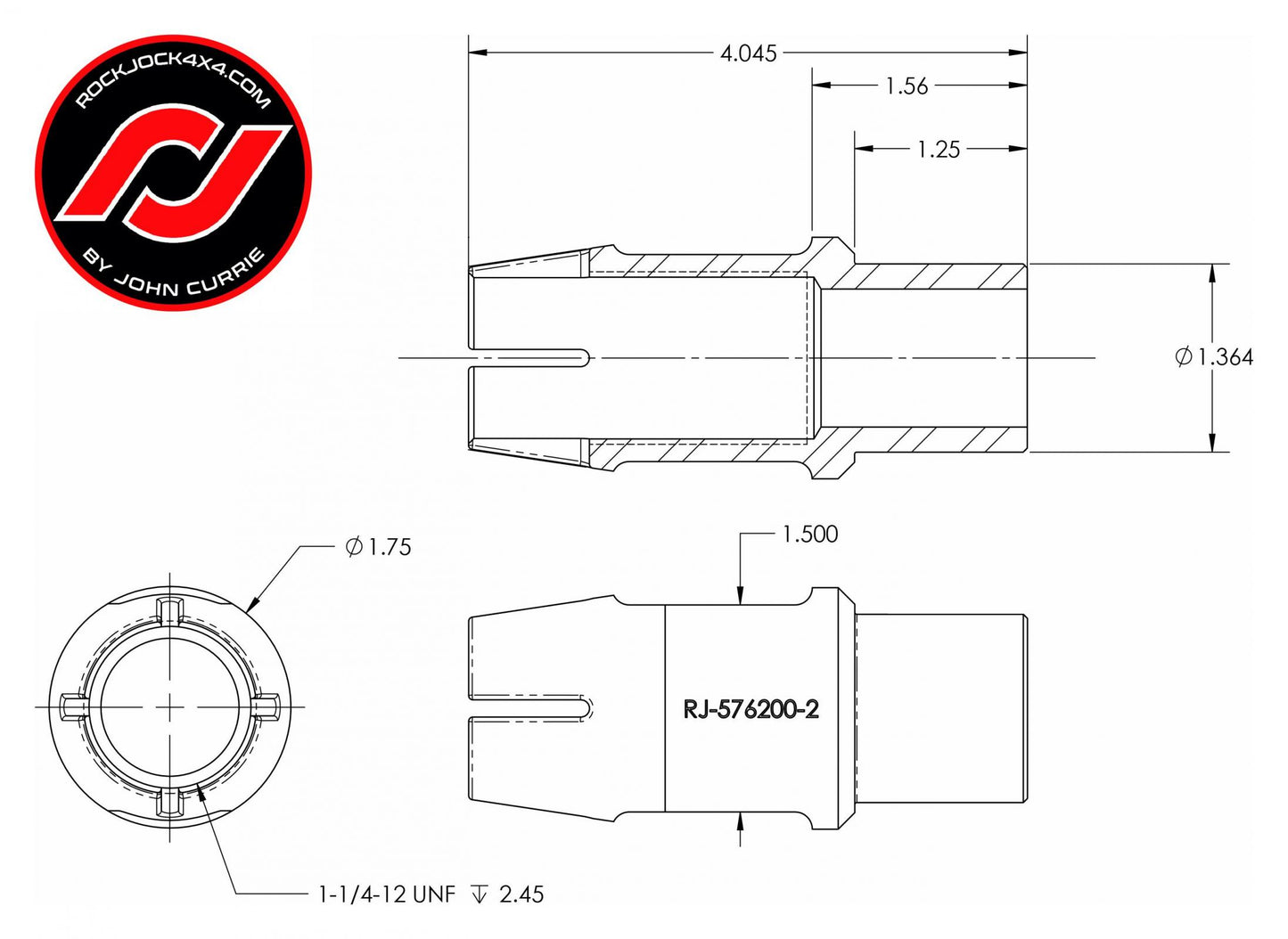 RockNut Kit (Nut and Bung) 1 1/4 Inch LH Thread RockJock 4x4-4