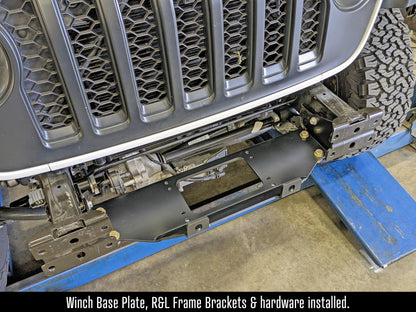 JL/JT Winch Plate Kit for Factory Steel Bumper (for use with or without CE-9033JLS Towing Kit) RockJock 4x4-1
