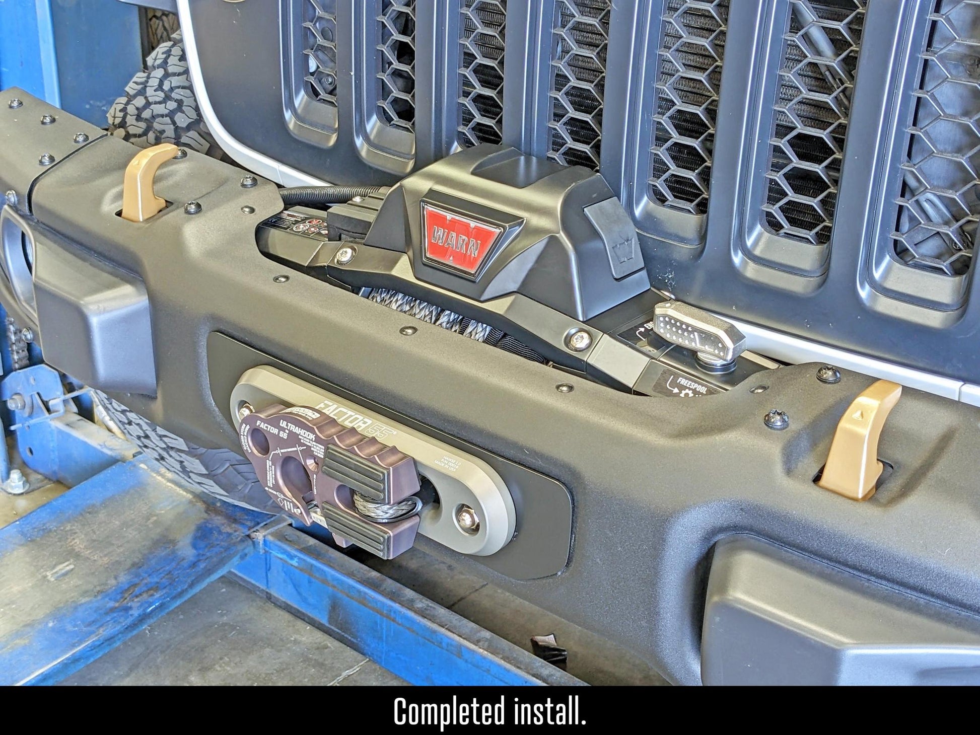 JL/JT Winch Plate Kit for Factory Steel Bumper (for use with or without CE-9033JLS Towing Kit) RockJock 4x4-2
