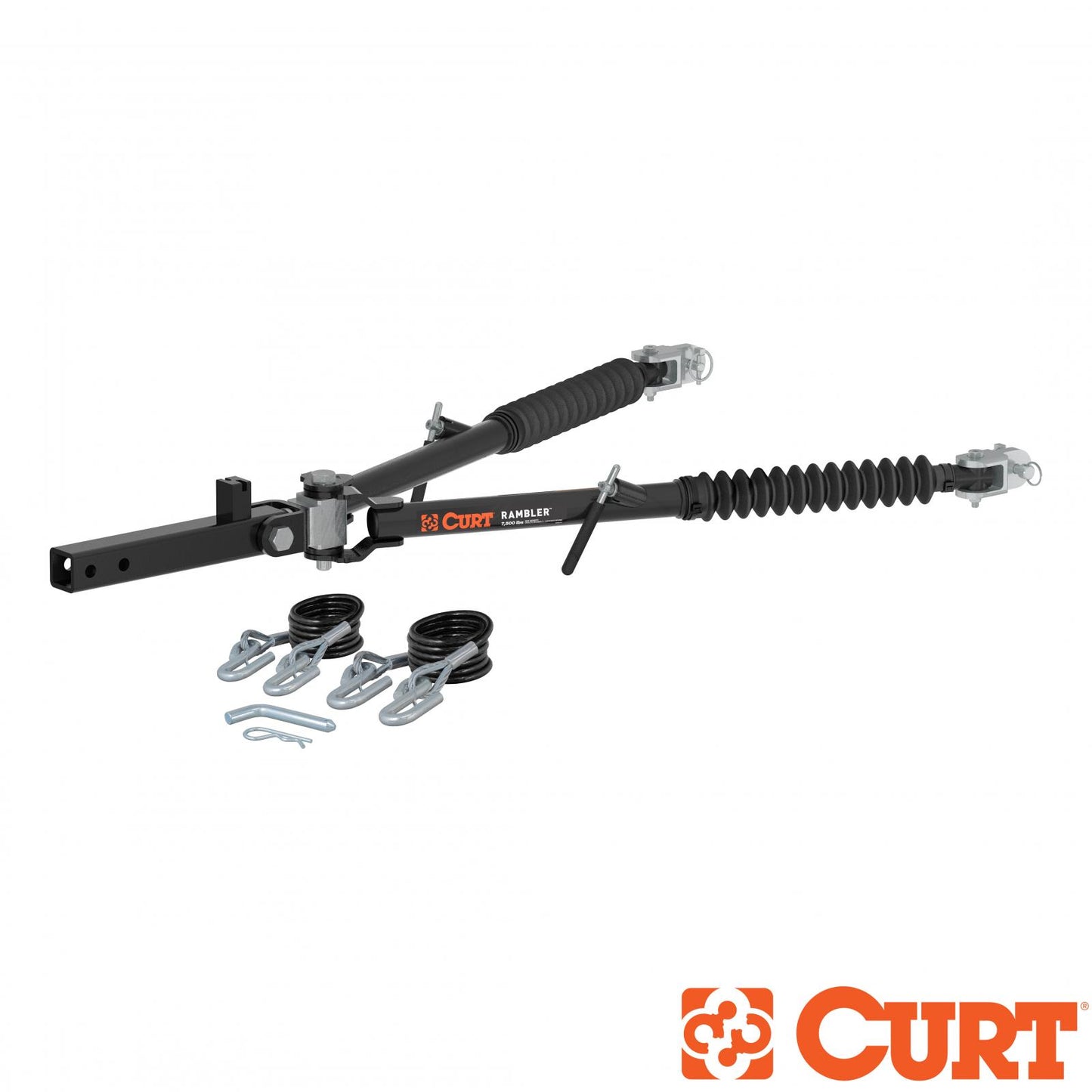 Curt Rambler Steel RV Tow Bar 7500 Lbs. 2 Inch Shank) Includes Tow Bar Safety Cables Hitch Pin and Clip RockJock 4x4