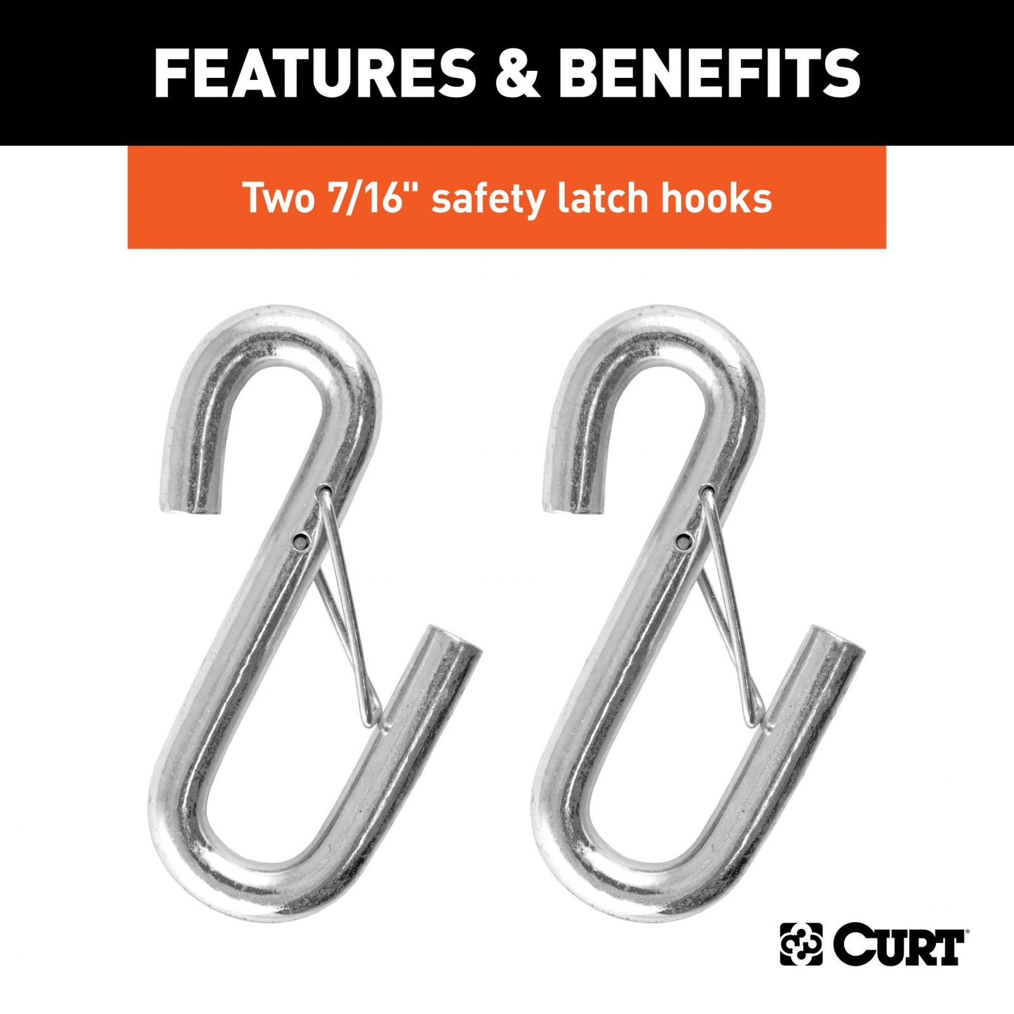 Curt Towing Safety Cable Kit (44 1/2 Inch Long w/ 2 Snap Hooks 5000 lbs. 2-Pack) RockJock 4x4-4