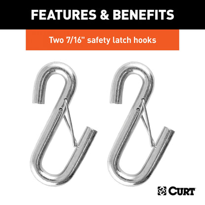 Curt Towing Safety Cable Kit (44 1/2 Inch Long w/ 2 Snap Hooks 5000 lbs. 2-Pack) RockJock 4x4-4
