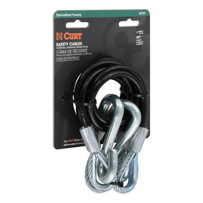 Curt Towing Safety Cable Kit (44 1/2 Inch Long w/ 2 Snap Hooks 5000 lbs. 2-Pack) RockJock 4x4-6
