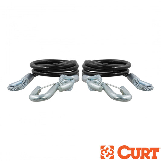 Curt Towing Safety Cable Kit (44 1/2 Inch Long w/ 2 Snap Hooks 5000 lbs. 2-Pack) RockJock 4x4