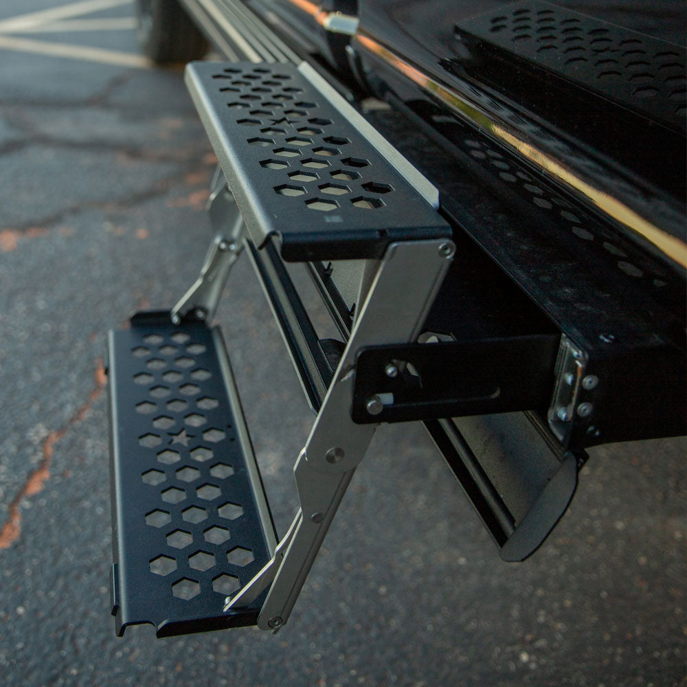 Rock Slide Engineering R-STEP 16 Inch Wide Step For 2017-2022 Ford Super Duty Bed Step Attachment Brackets Passenger Side Front Of Rear Tire Rock Slide Engineering