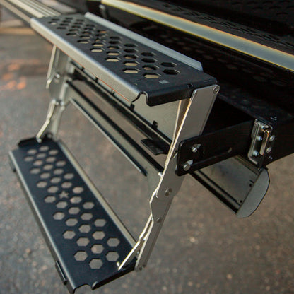 R-STEP 16 Inch Wide Step For 2017-2022 Ford Super Duty Bed Step Attachment Brackets Passenger Side Front Of Rear Tire Rock Slide Engineering-3