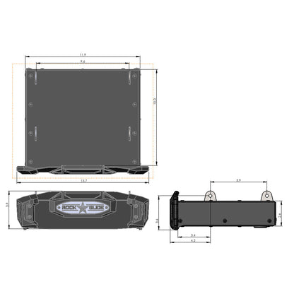 R-STEP 9 Inch Wide For 2017-2022 Ford Super Duty Bed Step Attachment Brackets Drivers Side Behind Rear Tire Rock Slide Engineering-3