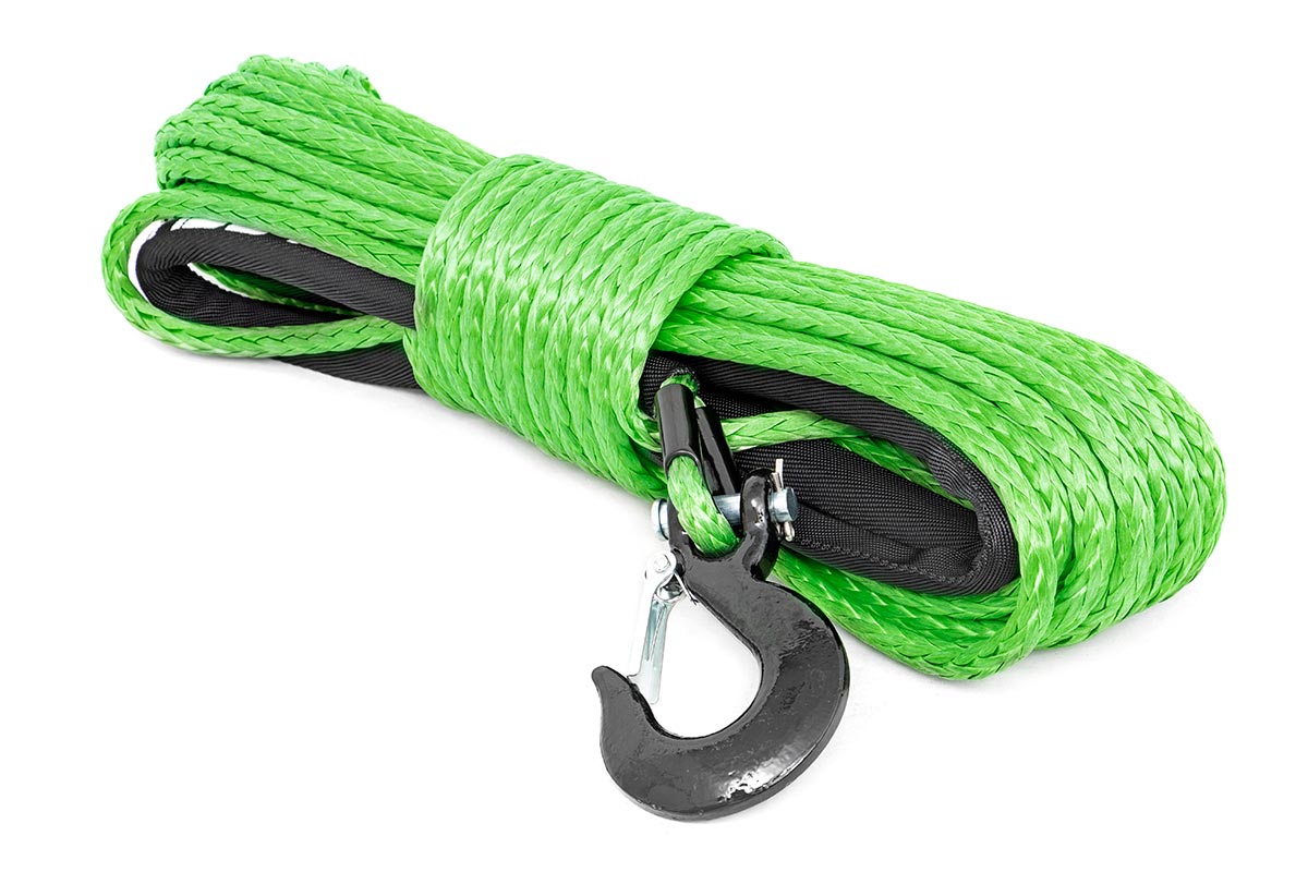 Synthetic Rope 85 Feet Rated Up to 16,000 Lbs 3/8 Inch Includes Clevis Hook and Protective Sleeve Rough Country-2