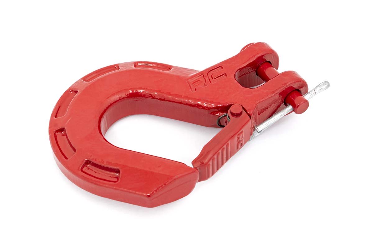 Rough Country Forged Clevis Hook Red Fits 5/16 - 3/4 Inch D-Rings Fits 1 Inch Winch Ropes Rough Country