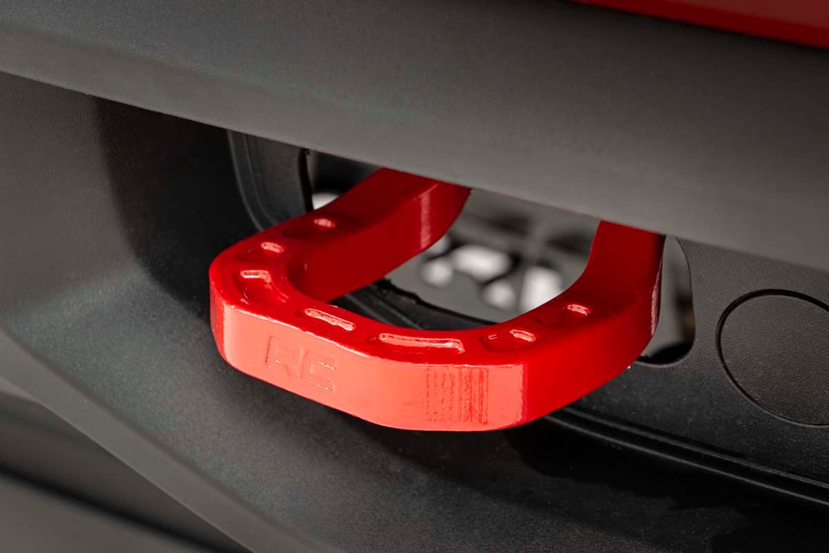 Tow Hooks Forged Red Chevy Silverado 1500 2WD/4WD (2019-2022) Rough Country-1